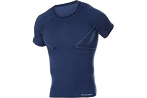 BRUBECK t-Shirt Homme 41% Laine Mérinos Tee Shirt Homme Respirant Tshirt Sport Homme Sportswear Homme Thermo sous Vetement Homme t Shirt Manche Courte