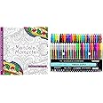 Definite Art Mandala Coloring Book with 90 Pages and Color Filling Gel Pens 1.00 MM Nib (48 Colorful Pens) for Relaxing Mind Rejuvenating Concentration Activity Practice