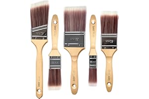 BIANCO SHABBY Profesjonalny zestaw pędzli do Shabby Chic i DIY, 5 sztuk (63 + 50 + 50 skośnych + 35 + 25)