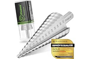 Pinava® Wiertło Stopniowe [Wytrzymała Linia] Do Metalu, Stali Nierdzewnej, Tworzywa Sztucznego i Drewna [Ø 4-32 mm] - Profesjonalne Stożkowe HSS - Do Obierania 10 mm Trzpień