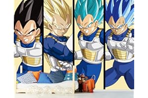 Oedim Fotomural Vinilo Adhesivo Dragon Ball Super Formas Vegeta, Producto Oficial, Vinilo Adhesivo Decorativo para Habitaciones, decoración para Paredes, DBS