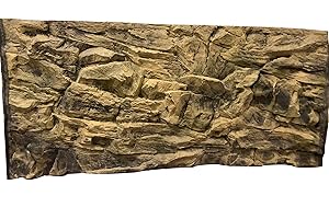 Aqua Maniac - Arrière-plan d'aquarium 3D - Roche beige, polyrésine (pas en mousse) - 4 à 6 cm d'épaisseur - Décor unique