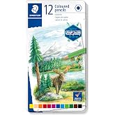 STAEDTLER 146C M12; Metallic Box with 12 Assorted Colored Pencils and Soft Lead