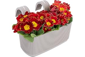 ‎KONZEPT 11 Konzept 11 Balkon Blumenkasten mit Halterung – 29 x 19 cm, Balkonkasten für Geländer, 3,2 L aus wetterfestem Kunststoff
