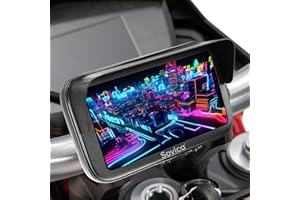 SOVICA Soporte movil Moto Bicicleta Bici Impermeable Sistema Unico conexion rapida Funda con Visera antireflejos Valida para Smartphones hasta 7.5" sujecion al Manillar Universal irrompible