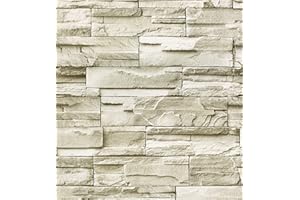 xupingjiti Papel pintado autoadhesivo, diseño de ladrillo, vintage, efecto piedra, 44 cm x 300 cm, lámina autoadhesiva para alféizar de cocina