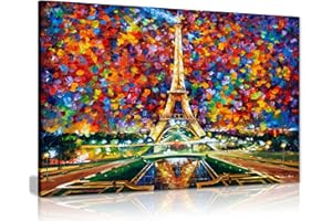 PANTHER PRINT Leonid Afremov - Dipinto a olio astratto su tela da parete per soggiorno, decorazione casa, Paris of My Dreams, 46x31 cm (18x12in)