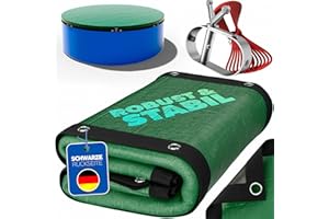 BOOTEUNDMEER poolomio® Winter Tarpaulin for Pool Round 400-450 cm | Pool Winter Cover, Winter Tarpaulin, Pool Cover Round 200 g/m², Green/Black