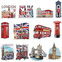 Portachiavi di Londra, souvenir britannico, portachiavi in metallo, 14 pezzi, portachiavi con Union Jack, portachiavi icona di Londra