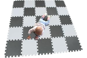MQIAOHAM Juego de Enclavamiento Juego de bebé tapetes para niños tapetes para niños foammats playmats Estera del Rompecabezas bebé 25 Piezas niños tapete tapete tapete Negro-Gris CDW101112G301025