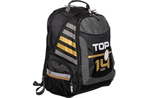 Sac à Dos 2 Compartiments Noir Top 14 Rugby KID'ABORD