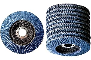 EISENWOLF 10St. Set 125 mm Zirkonium Schleifscheiben Schleifmop Flapdisk für Winkelschleifer Blau Fächerscheiben (1, P60)