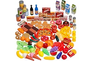 THE TWIDDLERS 150 Jouets de Cuisine Fruits & Légumes, Dinette Enfant - Solide & 100% Sans BPA - Cadeau de Anniversaire & Noël pour Garçons & Filles