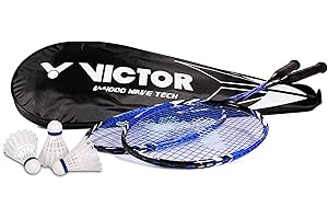 ‎BONMAC VICTOR Badmintonschläger V-4000 Wave Tech einzelnd oder im Set mit 2 Schlägern und 3 Nylonbällen