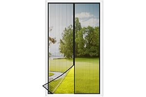 ELAKIRI Fliegengitter Balkontür Magnet 110×220cm, Insektenschutz Balkontür mit Klettverschluss, Fliegengitter tür Ohne Bohren zu Installieren,Schwarz Fliegengittertüren für Balkontür,Terrassentür