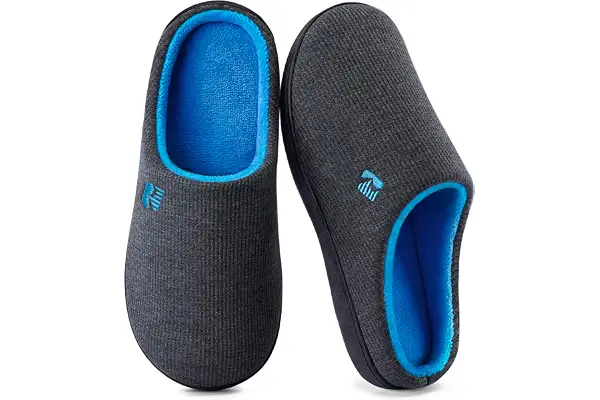 RockDove Zapatilla de dos tonos y espuma viscoelástica para Hombre | Sin cordones, interior/exterior, uso doméstico, antideslizante, lavable a máquina, ligeras, agradables al tacto