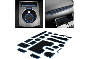 CupHolderHero for Ford Fiesta Accessories 2011-2019 Premium Custom Interior Non-Slip Anti Dust Cup Holder Inserts, Center Console Liner Mats, Door Pocket Liners 21-pc Set (Blue Trim)