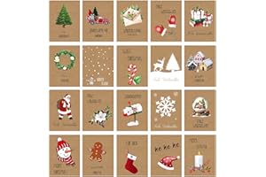 ‎DMHSGIFT DMHSGIFT Weihnachtskarten mit Umschlag Set 20 Stück A6 Klappkarten Weihnachtskarten Set Christmas Cards für Familie, Freunde