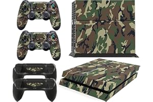giZmoZ n gadgetZ GNG PS4 Konsolen-Gehäuseaufkleber, Motiv: Tarnung inklusive 2er-Set mit Aufklebern für Controller