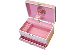 MELE & CO. Lexi Ballet Shoe Musical Jewellery Case, Pink & White, 18 cm x 12 cm x 10 cm