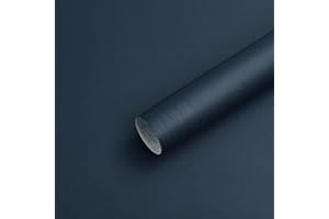Timeet Self Adhesive Wallpaper Blue Matte Furniture Stickers Blackish Blue Contact Paper Peel and Stick Wallpaper 40x300cm Sticky Back Plastic Paper Vinyl Film for Living Room Wall Table Shelf