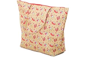 AIREE FAIREE Beach Bag - Large Tote Beach Bag With Zip - Waterproof Beach Bag - Beach Bags for Women - Summer Beach Bags - Tote Bag with Zip - Beach Bags for Women With Zip