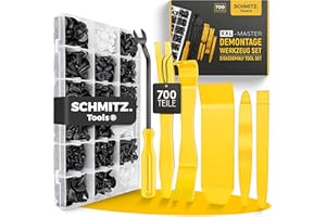 ‎SCHMITZ.TOOLS Befestigungsclips Auto + Auto Demontage Werkzeuge Set von SCHMITZ.Tools [700 Teile] Hebelwerkzeug Auto - Kfz Werkzeug - Auto Zubehör Innenraum - Auto Clips - Klips - Spreiznieten - Befestigung Clips