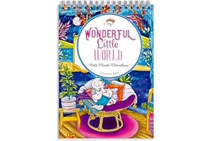 Adult Colouring Books by Colorya - A4 Size - Wonderful Little World Vol. I - Colouring Book for Adults - Premium Quality Paper, No Medium Bleeding, One-Sided Printing