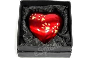 eSplanade Urna kremacyjna dla zwierząt domowych, pojemnik na pamiątki, pojemnik | mosiężna urna | metalowa urna | urna pogrzebowa | pamiątka | urna dla zwierząt domowych, psa, kota (czerwona w