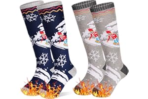 ARERWA Kinder Skisocken Thermisch Knielang Premium - Weich, strapazierfähig und warme Snowboardsocken für Jungen und Mädchen (3-12 Jahre) 2 Paare
