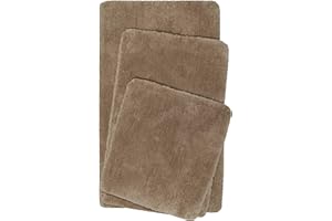 ‎HOMIE LIVING Homie Living Badteppich, Badematte kuscheliger Flauschiger weicher Flor l rutschfest und Waschbar Porto Azzurro (55 x 65 cm, Taupe)