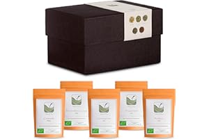 VALLEY OF TEA Coffret Cadeau Infusions Amateurs Tisanes - Infusions Camomille Fleur Passion Menthe Poivrée, Citronelle Rooibos Coffret Tisanes Et Infusions Coffret Tisane Cadeau Tisane Coffret