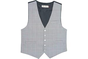 Retro Seventy2 Chalecos de cuadros Stewart para hombre, de tweed, formal, clásico, para boda, fiesta, chaleco