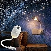 Galaxy Yıldızlı G&ouml;ky&uuml;z&uuml; Projekt&ouml;r&uuml;, 2'si 1 Arada 360&deg; Ayarlanabilir LED Uzay Samanyolu Lambası, 12 Adet Film Diskli Yıldızlı 
