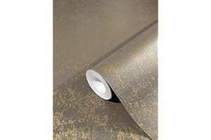 marburg Papier Peint Intissé Doré, Marron Structure - Motif, Moderne - Pour Chambre à Coucher, Salon ou Cuisine - Fabriqué en Allemagne - 10,05 x 0,53m 31755