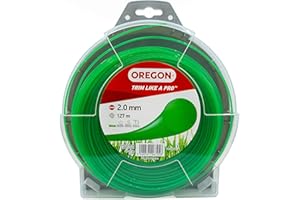 Oregon Filo per Decespugliatore - Filo in Nylon Tondo di Ricambio Universale per Tagliabordi e Decespugliatori Ideale per Giardinaggio e Fai da Te - Bobina da 2 mm x 127 m, Colore Verde (69-358-GR)