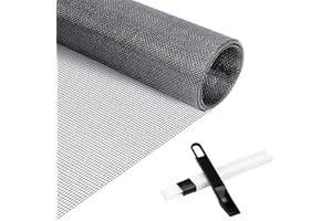 PICK FOR LIFE Moustiquaire fenêtre de 120 * 250cm en fibre de verre solide, écran de toile moustiquaire respirant avec brosse de nettoyage - Protection efficace contre les moustiques et les mouches pour la maison