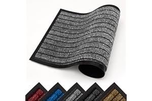 Hafaa Door Mat 80x150 Cm, Indoor & Outdoor Heavy Duty Rubber Door Mats Dirt Trapper Non Slip Washable Barrier Floor Mat Entrance Rug Shoes Scraper Super Absorbent Front Doormats Outdoor Rug, Grey