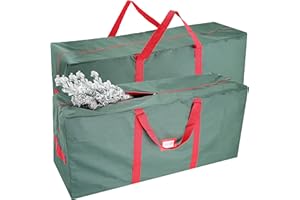 Joiedomi 2 Pack 48" Christmas Tree Storage Bag Set–Fits up to 7.5 ft Disassembled Artificial Christmas Tree, 600D Oxford Material with Carry Handles and Dual Zipper 48” x 15” x 20” (Green)