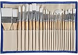 CONDA Paint Brushes Set Professional Wood Handle with Case 24 pcs