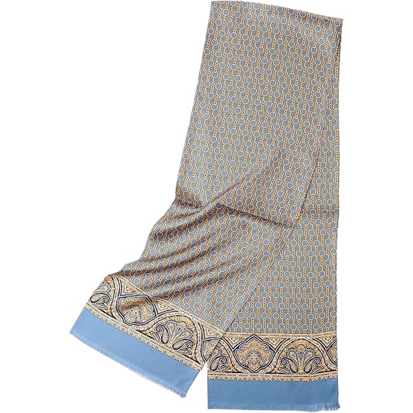 LORENZO CANA Pashmina Homme 100% Soie - Écharpe Luxueuse 35x160 Cm, Beige Orange Sable Cuivre Violet Bleu Ciel