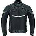 Texpeed Mens Leather Motorcycle Jacket - Waterproof Racing Motorbike Suit Top With Genuine Biker CE Armour (EN 1621-1) Protection Black - L