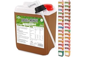 C.P.SPORTS C.P. Sports 5 Liter Getränke Sirup Getränkekonzentrat für ca. 400 Liter Fertiggetränk Vitamine Quellwasser Sportgetränk Konzentrat versch. Sorten inkl. DOSIERSPENDER mit L-Carnitin (Apfel-Minze)
