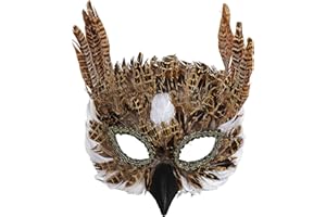 W WIDMANN MILANO PARTY FASHION Widmann Srl Owl Mask for Adult Domini, Multicoloured, WDM07788