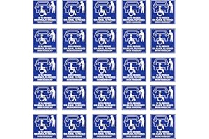 Supstick Lot de 25 Autocollants Stickers Handicapé - Personne à mobilité réduite si tu Prends ma Place, Prends Aussi Mon Handicap 10x10cm
