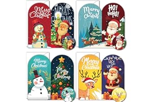 Simply Gifted Christmas Money Wallets Pack of 4/8/12– Xmas Money Wallets for Cash Gifts 4 Santa HoHo Design with Envelopes & Stickers- 8x16cm Christmas Money Holder for Festive Loved Ones - Made in UK