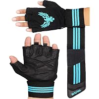 Xtrim X Macho Unisex Professional Wrist Wrap Support Real Leather Tactical Thumb Stretch Back Weightlifting Gym Gloves…