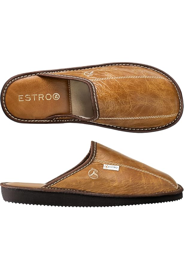 BOnova Wesel: Lederen pantoffels in 4 kleuren en in de maten 35 tot 50. Slippers van echt leer (nubuck), met kurk-voetbed, gemaakt in de EU, zwart, 45 EU