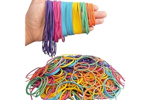 AOUOU Élastiques en caoutchouc multicolores de tailles assorties. Poids net : 190 g. 6 tailles : 60 x 1,5 mm, 80 x 1,5 mm, 80 x 3 mm, 90 x 6 mm, 180 x 1,5 mm, 120 x 3 mm