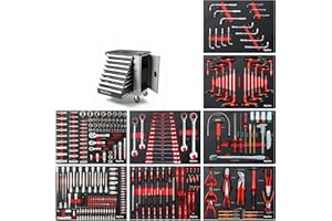 Mephisto Servante d'atelier 8 tiroirs outils clé, cliquet, clé à tête de pipe, etc. dans incrustations souples carbone, tiroirs carbone